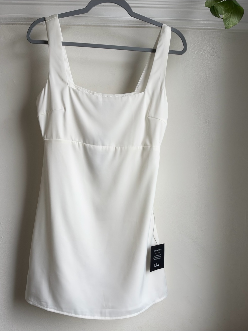 NWT Lulus White Square Neck Empire Waist Mini Dress - Size Small